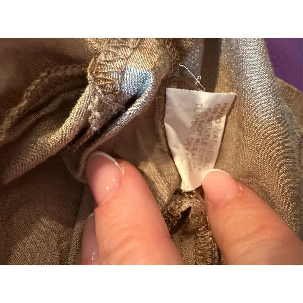 Boutique tan wrap blouse - size m